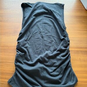 rag & bone Black Sleeveless Lucy Ruched Tank Top Size L - NWT